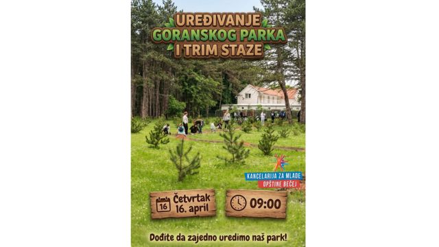 КЗМ: Уређење Горанског парка сутра у 9 часова